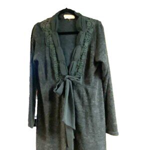 A'reve gray knit cardigan is a gray, featuring lace/chiffon - Size XL